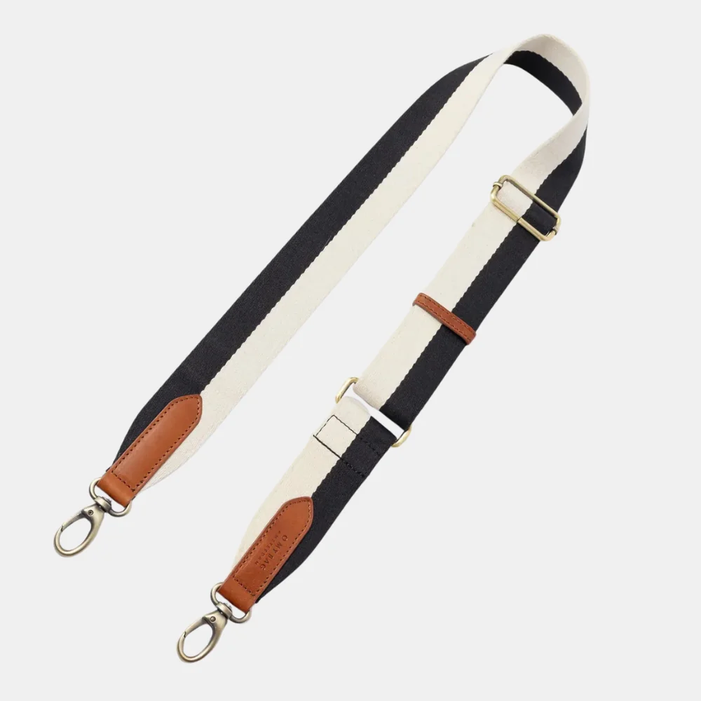 Stripe Webbing Strap Classic Leather