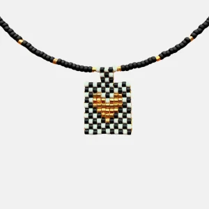 Cils Beaded HEART Necklace Short | Gold Heart