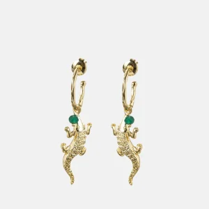 Rebel Alligator Aventurine Earrings GP