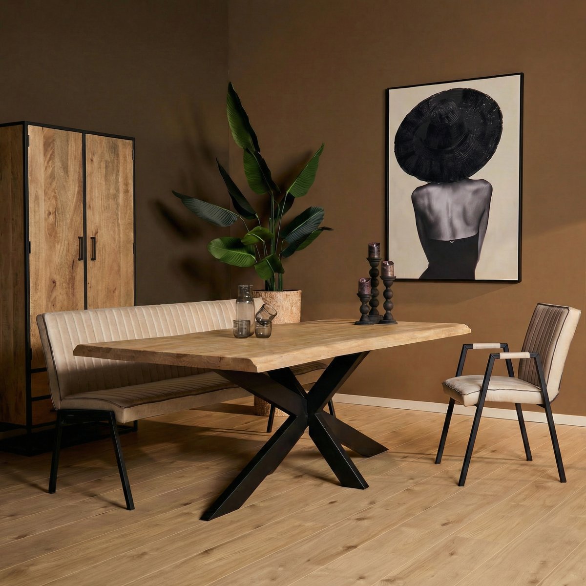 Boomstamtafel Dakota Naturel Mangohout 240 cm