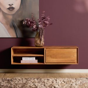 Zwevend tv meubel Ambiance Naturel Mangohout 120 cm