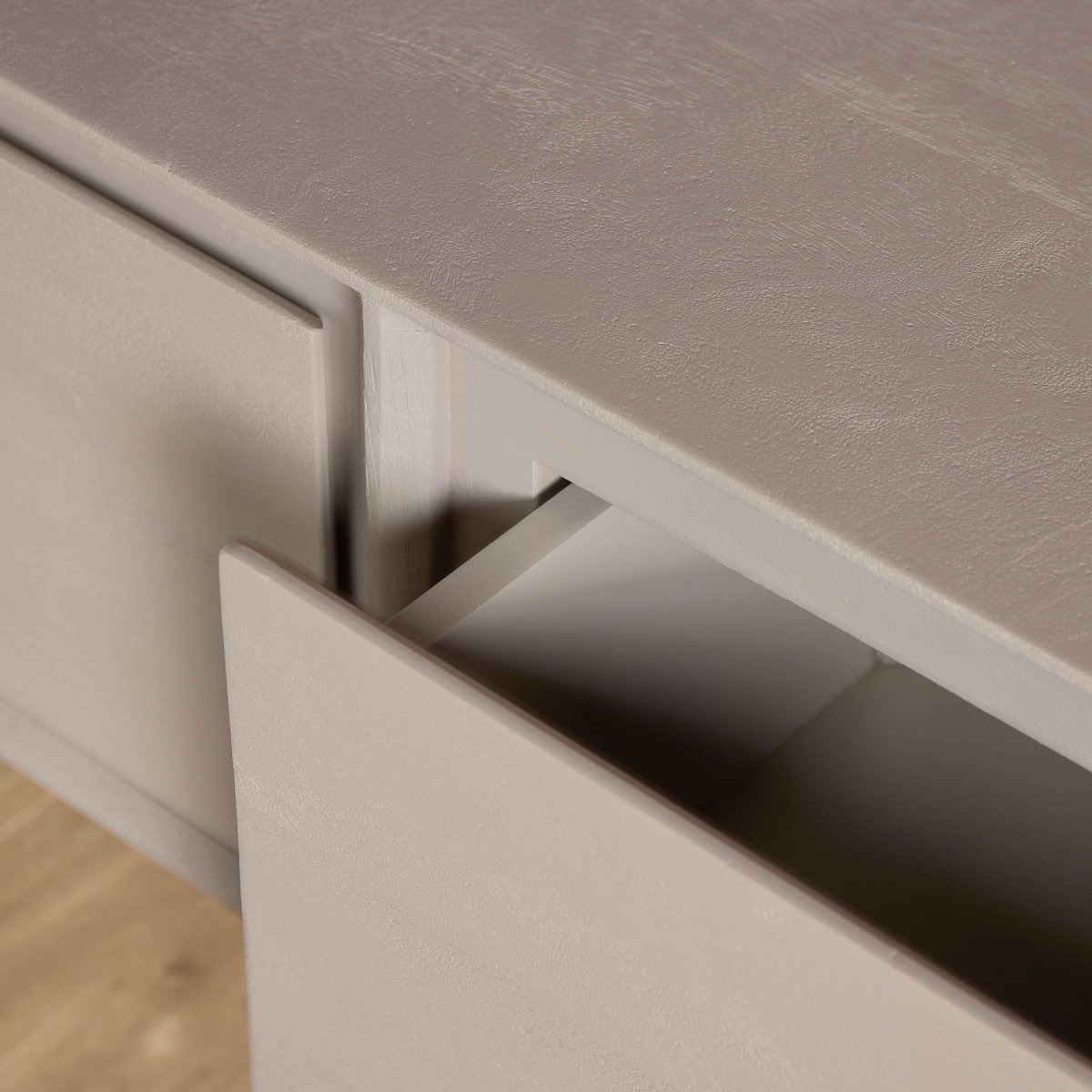 Zwevend tv meubel Ambiance Taupe Mangohout 280 cm - Afbeelding 5