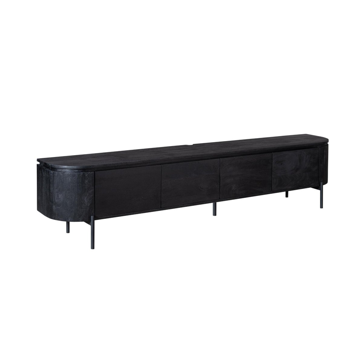 Tv meubel Excellent Zwart Mangohout 240 cm - Afbeelding 9