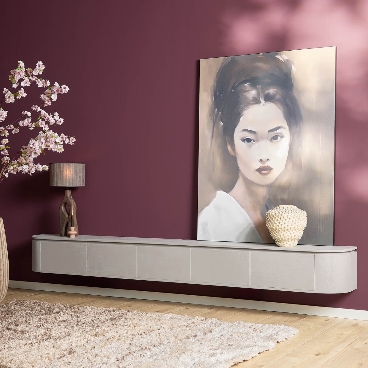 Tv meubel Excellent Taupe Mangohout 280 cm - Afbeelding 3