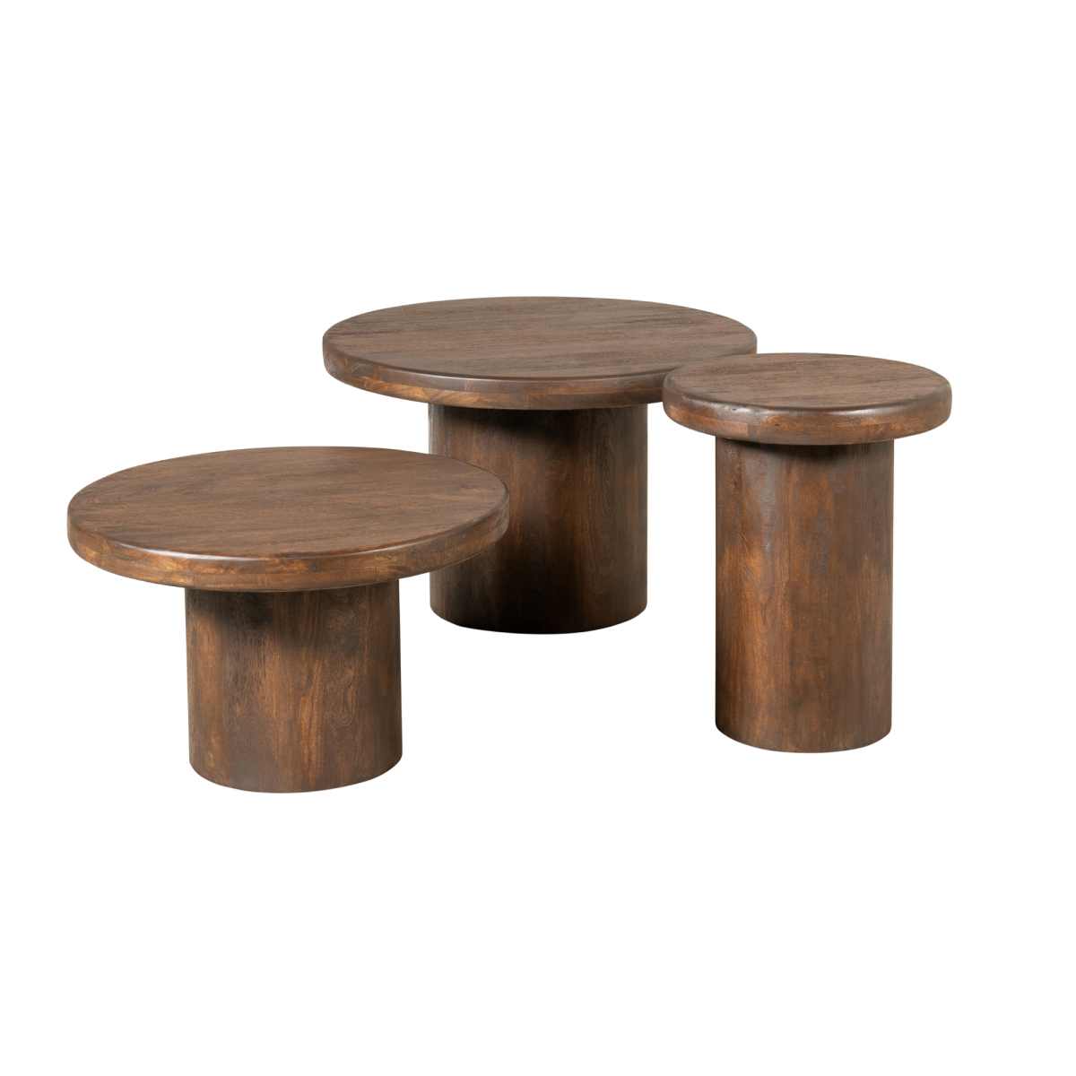 Salontafel set Maya Bruin Mangohout 70 cm - Afbeelding 2