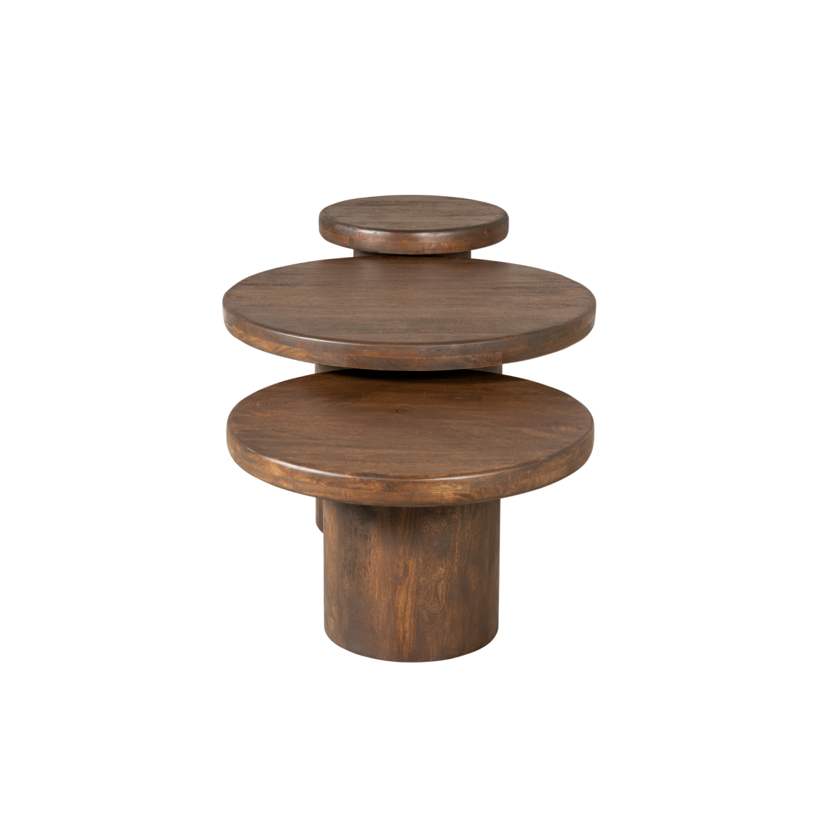 Salontafel set Maya Bruin Mangohout 70 cm - Afbeelding 3
