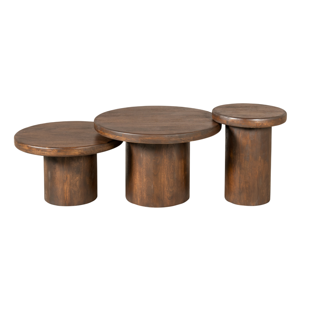 Salontafel set Maya Bruin Mangohout 70 cm - Afbeelding 6