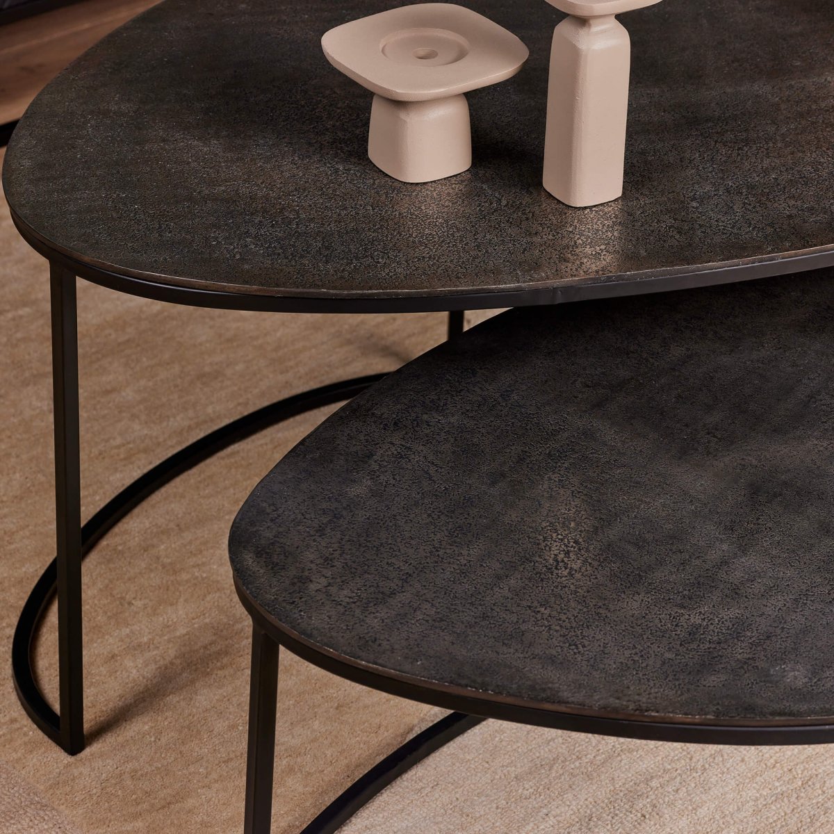 Salontafel set Lana Zwart Aluminium 65 cm - Afbeelding 3