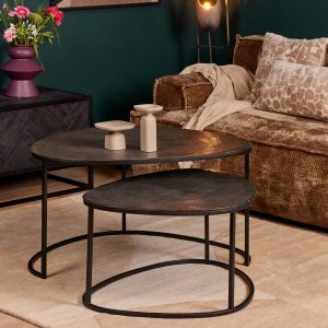 Salontafel set Lana Zwart Aluminium 65 cm