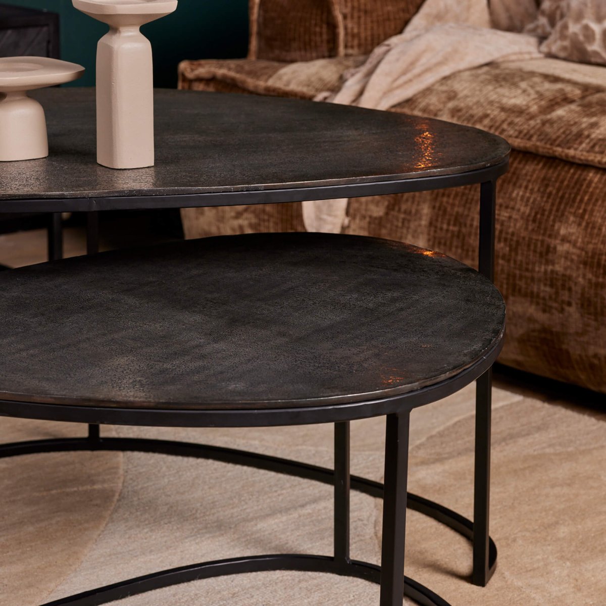 Salontafel set Lana Zwart Aluminium 65 cm - Afbeelding 4