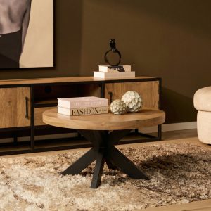 Ronde salontafel Dakota Naturel Mangohout 80 cm