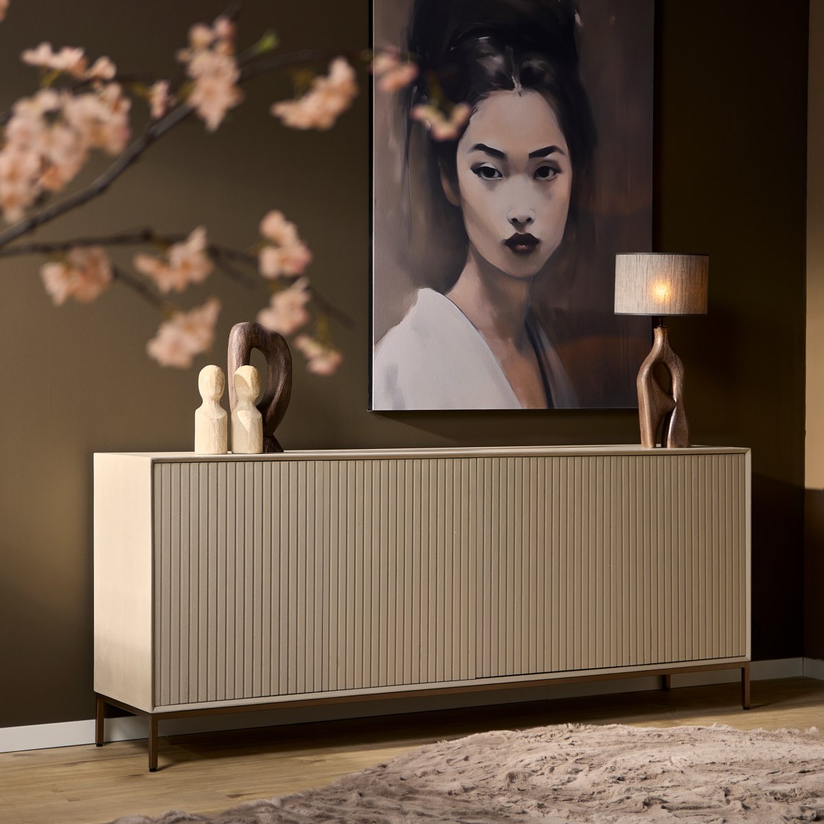 Dressoir Madison Zand Mangohout 210 cm - Afbeelding 3