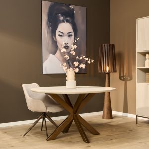 Ronde eettafel Madison Zand Mangohout 110 cm