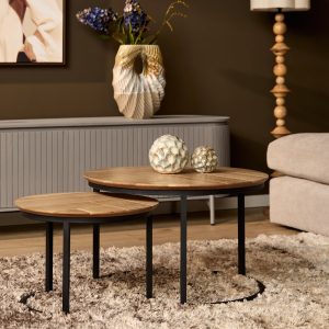 Salontafel set Otik Naturel Eikenhout 70 cm