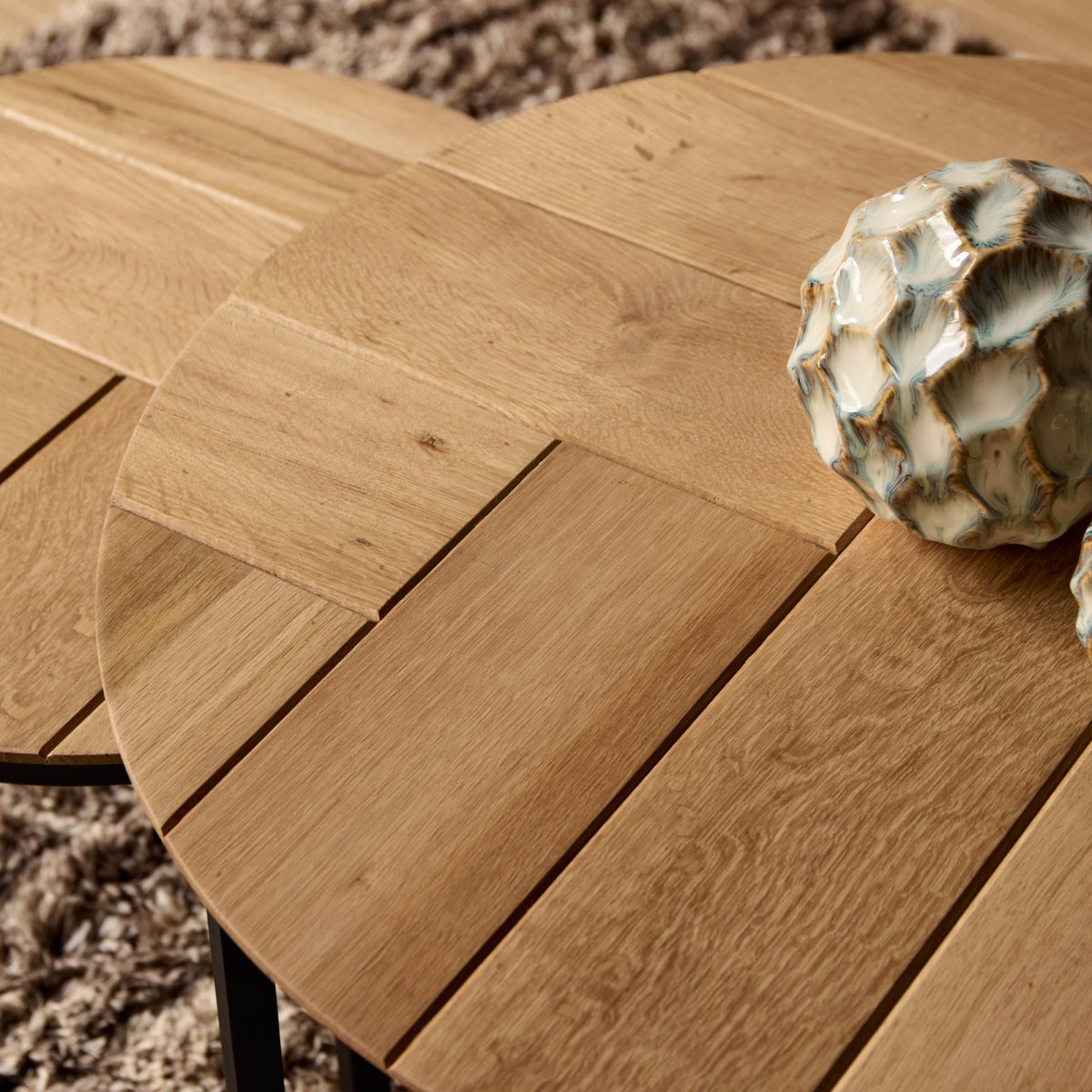 Salontafel set Otik Naturel Eikenhout 70 cm - Afbeelding 5