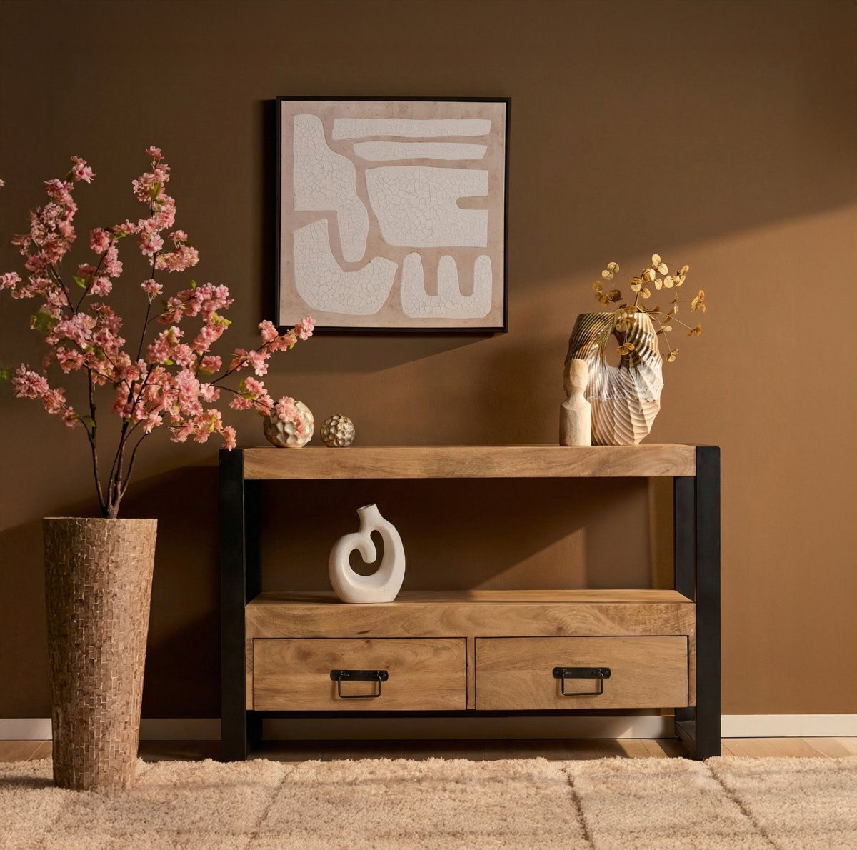Tv meubel Britt Naturel Mangohout 100 cm - Afbeelding 2