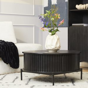 Ronde salontafel Madison Zwart Mangohout 80 cm