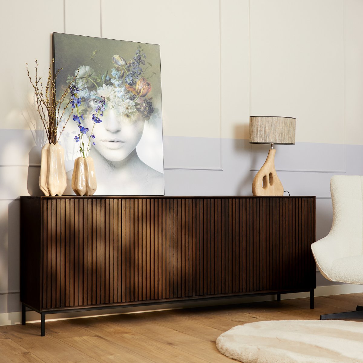 Dressoir Madison Bruin Mangohout 210 cm