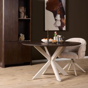 Ronde eettafel Madison Bruin Poot Zand Mangohout 150 cm