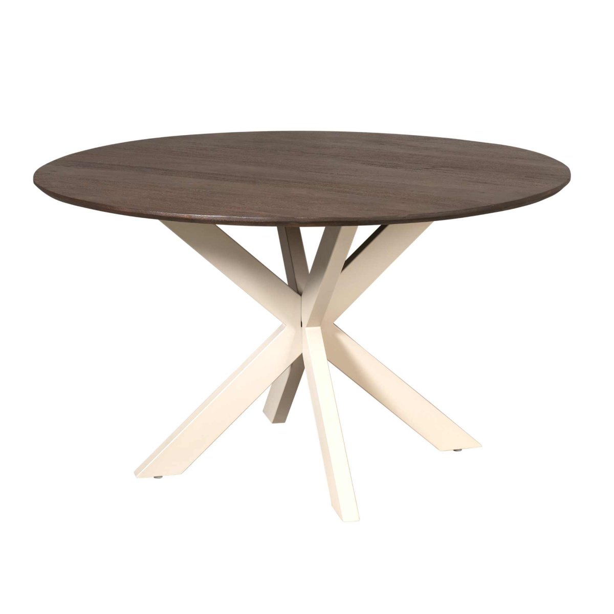 Ronde eettafel Madison Bruin Poot Zand Mangohout 130 cm - Afbeelding 6