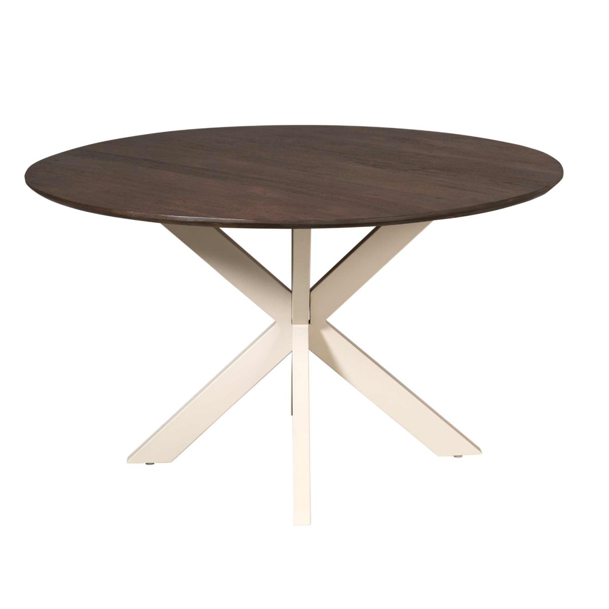 Ronde eettafel Madison Bruin Poot Zand Mangohout 130 cm - Afbeelding 7