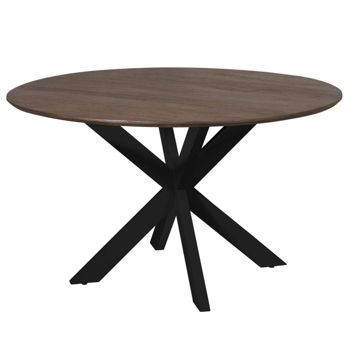 Ronde eettafel Madison Bruin Poot Zwart Mangohout 130 cm - Afbeelding 6