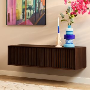 Zwevend tv meubel Madison Bruin Mangohout 120 cm