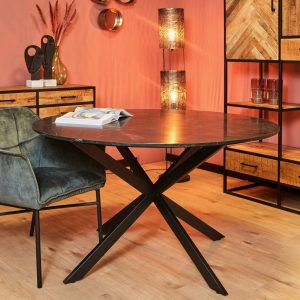 Ronde eettafel Lynn Zwart Marmer 150 cm