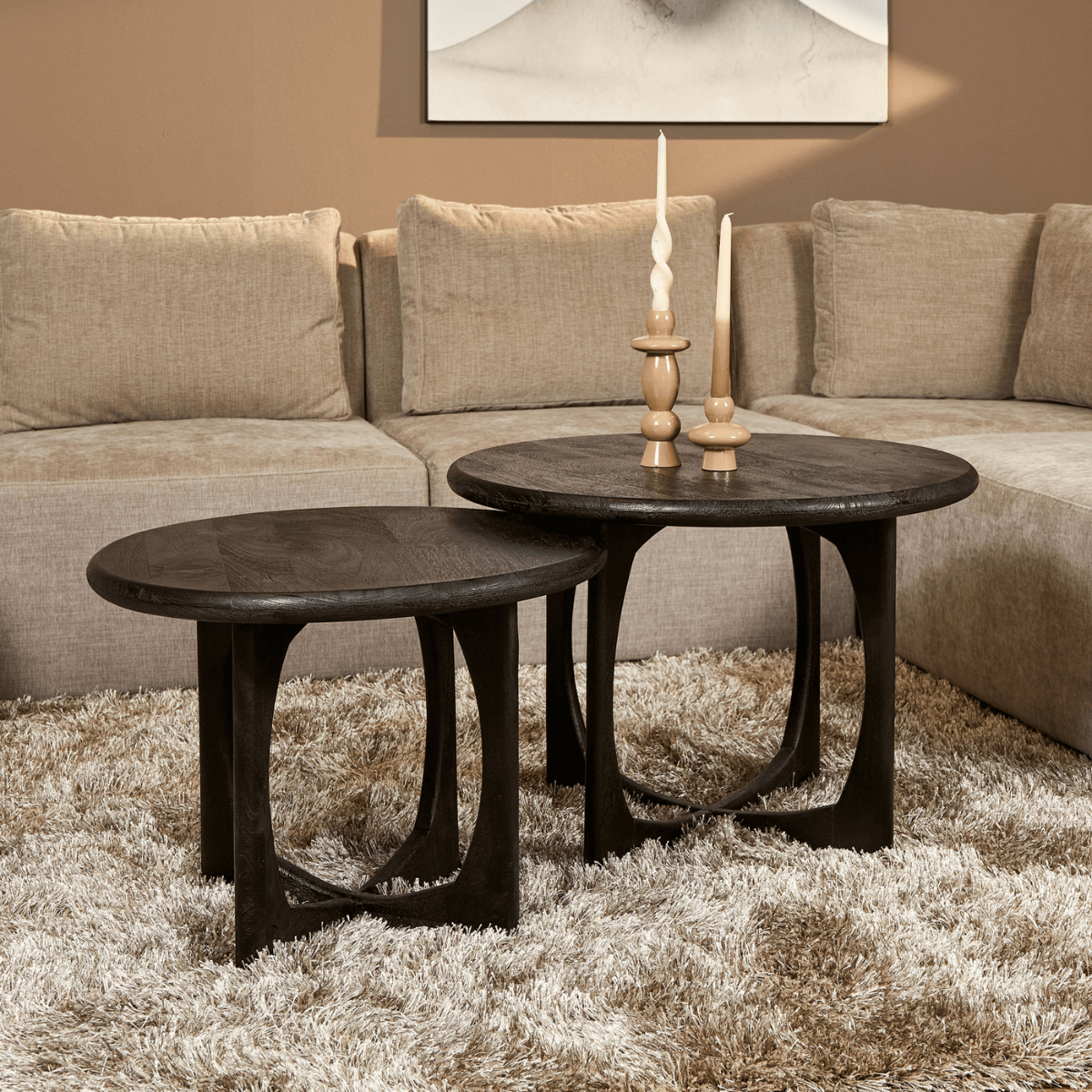 Bijzettafel Milou Zwart Mangohout 60 cm - Afbeelding 5