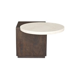 Bijzettafel Numa Bruin Marmer 60 cm