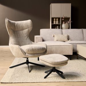 Draaibare fauteuil Olivia Taupe