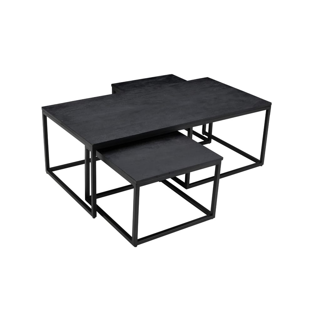 Salontafelset Rectangle Mango 120 cm (set van 3)