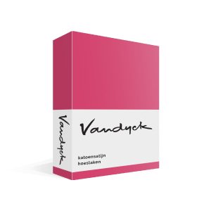 Vandyck Katoensatijn Hoeslaken Raspberry