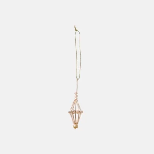 Beaded Ornament Prism H10cm Alara Champagne