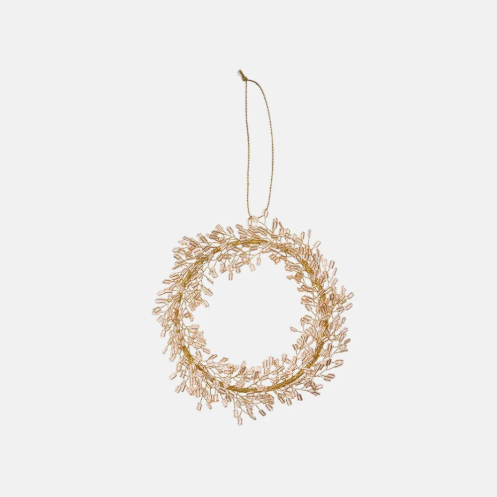 Beaded Ornament Wreath Ø13cm Mio Champagne - Afbeelding 2
