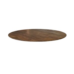 LABEL51 Eetkamertafel Tafelblad Rond – Nature Smooth – Mangohout – 130 cm – Rond Sloppy
