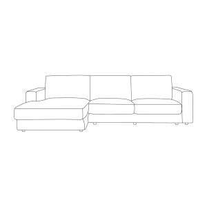 LABEL51 Hoekbanken Valero – Cremona Natural 02 – Chenille – Loungebank Links