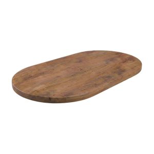 LABEL51 Eetkamertafel Tafelblad Halve Cirkel – Nature Smooth – Mangohout – 200 cm – Halve Cirkel