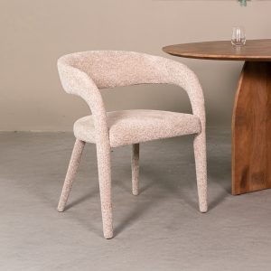 LABEL51 Eetkamerstoel Tamiko – Beige – Geweven