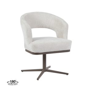 LABEL51 Eetkamerstoelen Monaco – Naturel – Geweven – Taupe Metalen Frame