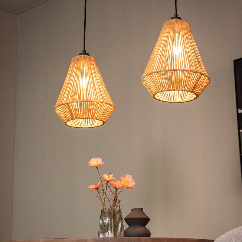 LABEL51 Hanglamp Ibiza – Naturel – Jute – 2-Lichts