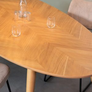 LABEL51 Eetkamertafel Ines – Naturel – Eiken – 240 cm – Ovaal