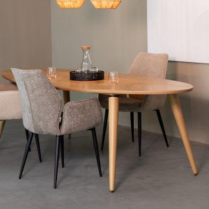 LABEL51 Eetkamertafel Ines – Naturel – Eiken – 210 cm – Ovaal