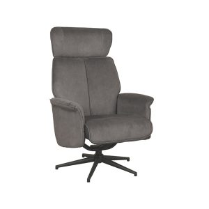 LABEL51 Fauteuil Verdal – Antraciet – Velvet – Excl. Hocker