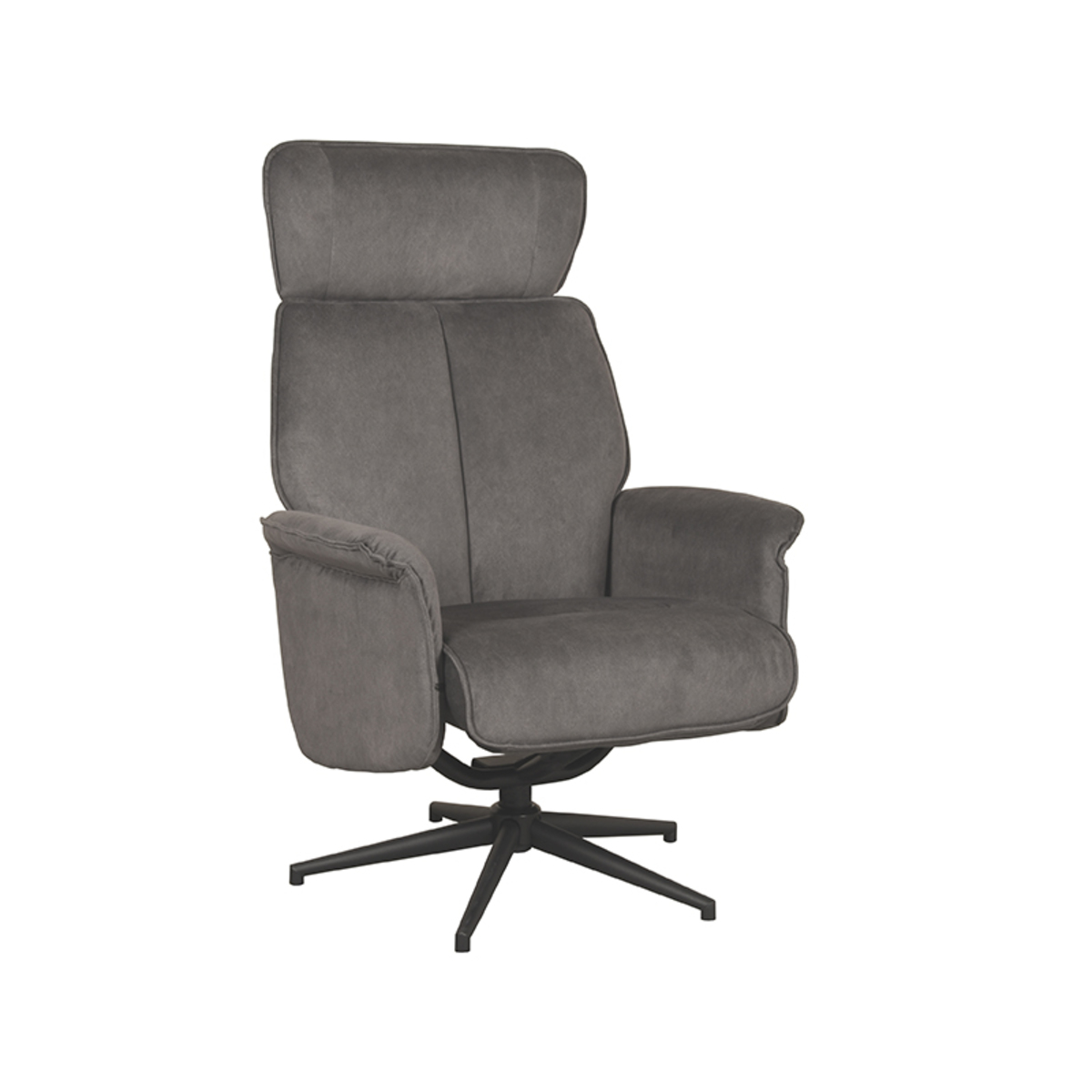 LABEL51 Fauteuil Verdal – Antraciet – Velvet – Excl. Hocker - Afbeelding 2