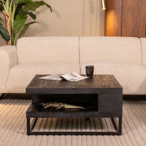 LABEL51 Salontafel Cube – Zwart – Mangohout – 80 cm
