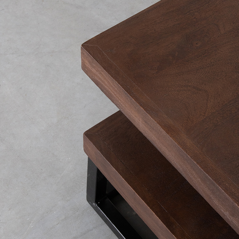 LABEL51 Salontafel Cube – Espresso – Mangohout – 80 cm - Afbeelding 7