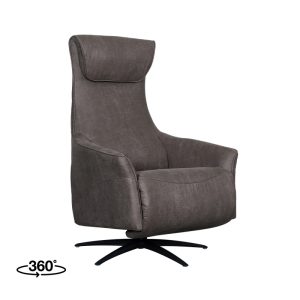 LABEL51 Fauteuil Lund – Antraciet – Kunstleder – 2-Motorig – Met Massagefunctie