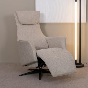 LABEL51 Fauteuil Lund – Naturel – Boucle – 2-Motorig – Met Massagefunctie