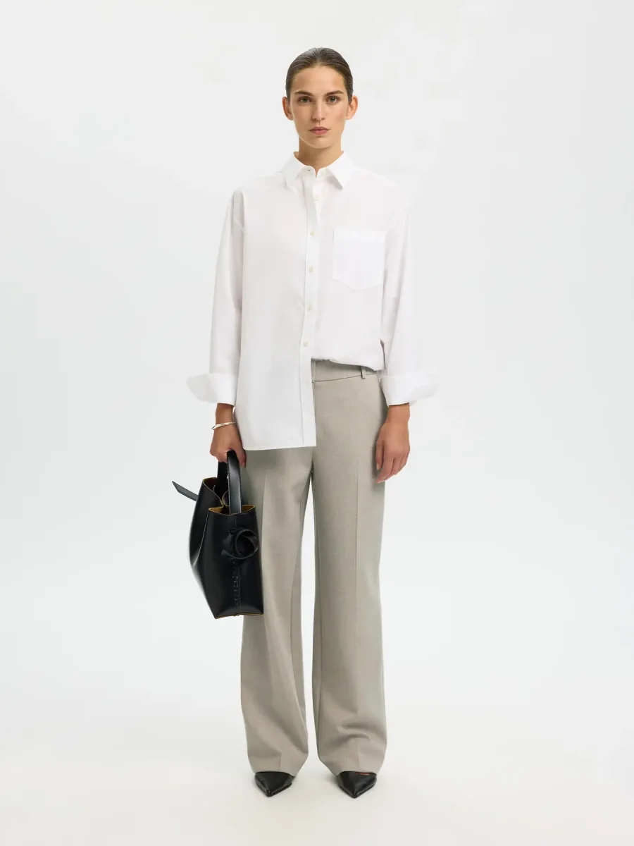 SLFRITA MW WIDE PANT MEL NOOS - Afbeelding 3
